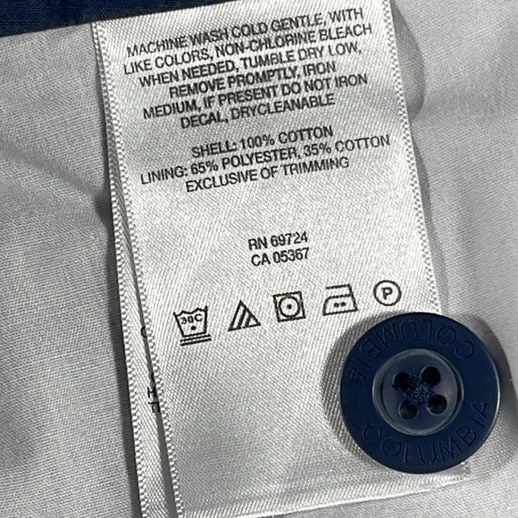 Columbia mens navy lightweight flat front 7.5" inseam chino shorts - size 38 - Picture 7 of 11